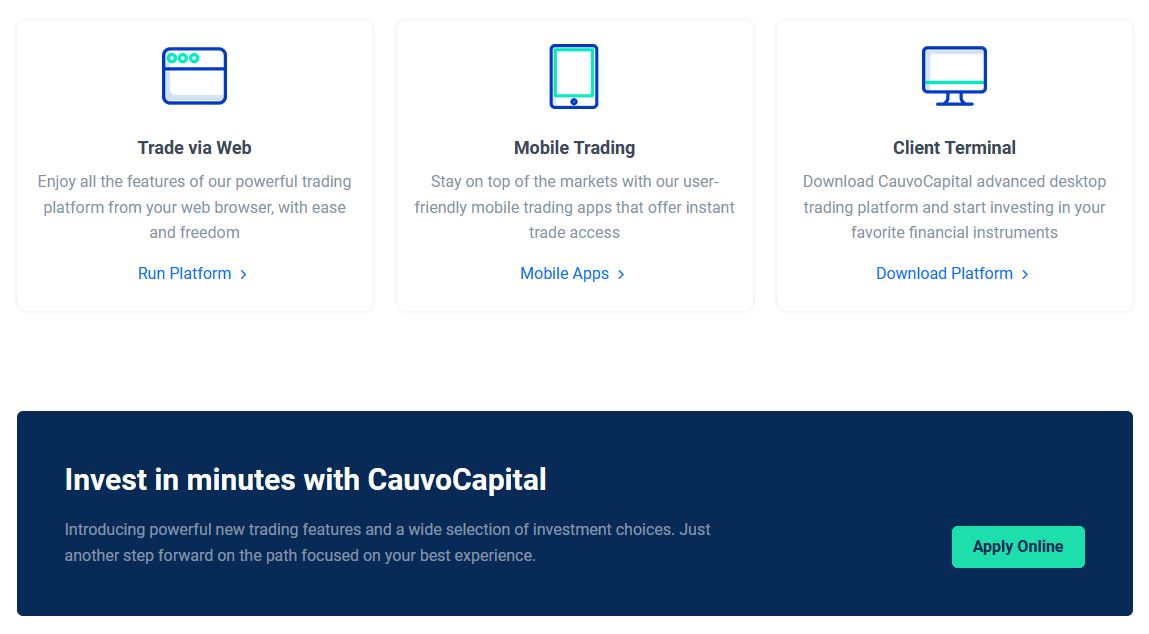 Платформа брокера Cauvo Capital